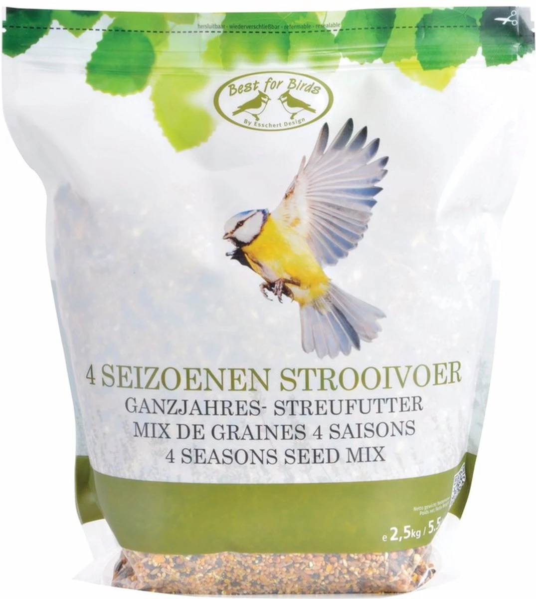 ESSCHERT DESIGN Nichoir/silo D'alimentation Avec Deux Compartiments En Bois 22 Cm Avec Nourriture Vogel - Station D'alimentation Pour Oiseaux - Mangeoire Pour Oiseaux – Image 4