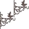 ESSCHERT DESIGN 2x Mangeoire/abreuvoir Mural Pour Oiseaux Avec Crochet En Fonte 19 Cm - Nourriture Pour Nourriture Pour Oiseaux - Mangeoire Pour Oiseaux - Abreuvoir Pour Oiseaux