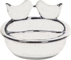 ESSCHERT DESIGN Mangeoire Et Abreuvoir Pour Oiseaux En Céramique Blanche 21 Cm - Nourriture Pour Nourriture Pour Oiseaux - Mangeoire Pour Oiseaux - Abreuvoir Pour Oiseaux