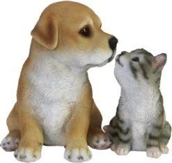 Esschert Design Labrador / Chaton 15,3 Cm Polyrésine Marron / Gris