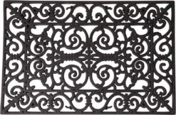 ESSCHERT DESIGN 2x Tapis De Sol Caoutchouc Noir Imprimé Classique 70 X 40 Cm - Tapis De Porte Tapis De Sol