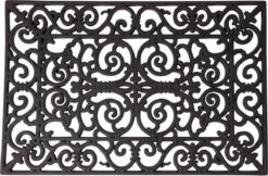ESSCHERT DESIGN Tapis De Nettoyage En Caoutchouc Noir Impression Classique 60 X 40 Cm - Tapis De Porte Tapis De Nettoyage