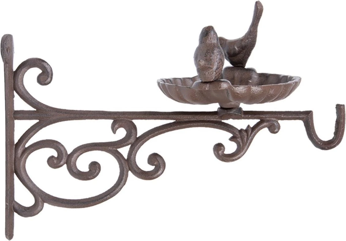 ESSCHERT DESIGN 2x Mangeoire/abreuvoir Mural Avec Crochet En Fonte 35 Cm - Nourriture Pour Nourriture Pour Oiseaux - Mangeoire Pour Oiseaux - Abreuvoir Pour Oiseaux – Image 2