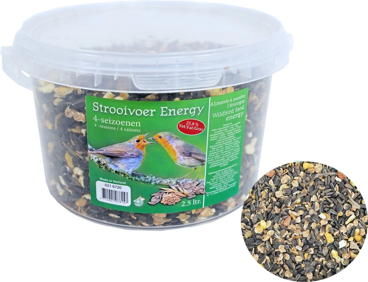 ESSCHERT DESIGN Nichoir / Table à Manger En Plastique Transparent 15 Cm Avec Nourriture Pour Oiseaux énergétique 4 Saisons - Mangeoire à Oiseaux – Image 2