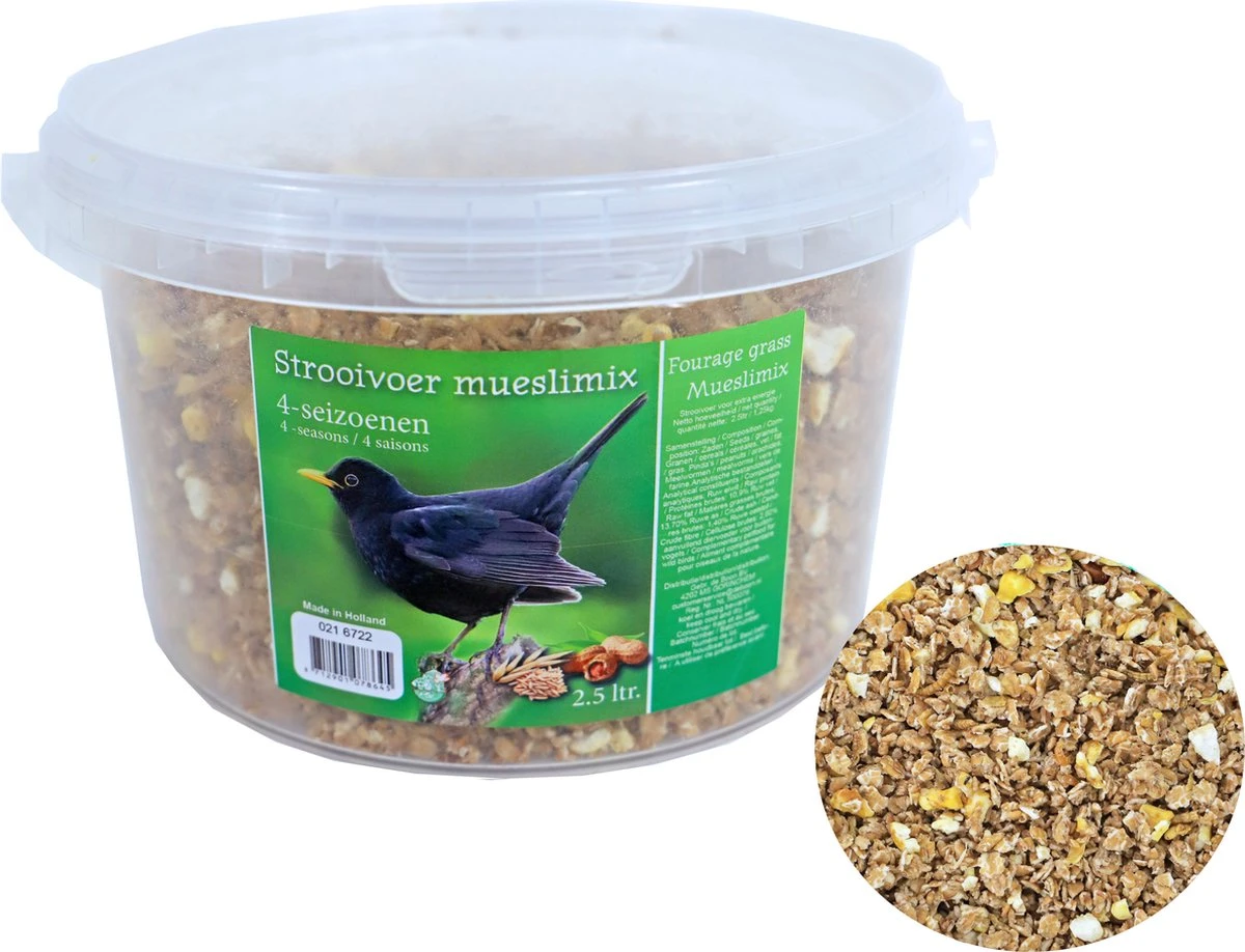 ESSCHERT DESIGN Silo De Nourrissage D' Vogel Avec Perchoirs Et Plateau En Plastique Vert 27 Cm Comprenant Un Mélange De Muesli 4 Saisons Pour Oiseaux - Station De Nourrissage D' Vogel – Image 3