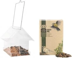 ESSCHERT DESIGN Mangeoire Pour Petits Oiseaux 15 Cm Et 2,5 Kilos De Nourriture Pour Oiseaux - Nourrir Les Oiseaux - Modèle Suspendu
