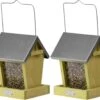 ESSCHERT DESIGN 2x Nichoir/silo D'alimentation Avec Deux Compartiments Bois 22 Cm - Mangeoire Pour Oiseaux - Nourriture Pour Oiseaux Vogel - Station D'alimentation Pour Oiseaux