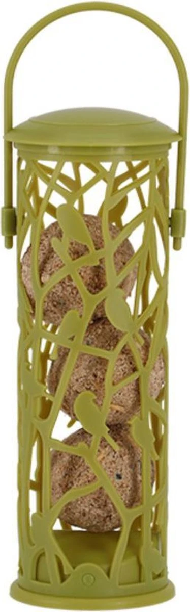 ESSCHERT DESIGN 2x Mangeoire à Oiseaux Silo Pour Boules De Graisse Plastique Vert 27 Cm - Mangeoire à Nourriture Pour Oiseaux Vogel - Station D'alimentation Pour Oiseaux – Image 3