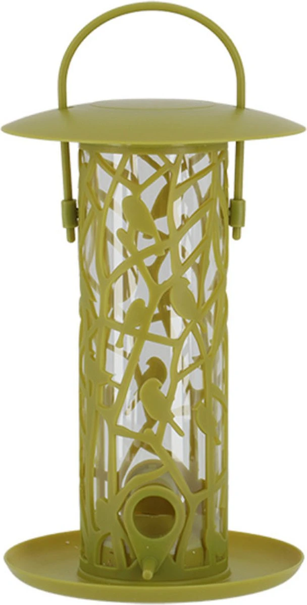 ESSCHERT DESIGN Silo De Nourrissage D' Vogel Avec Perchoirs Et Plateau En Plastique Vert 27 Cm Comprenant Un Mélange De Muesli 4 Saisons Pour Oiseaux - Station De Nourrissage D' Vogel – Image 2