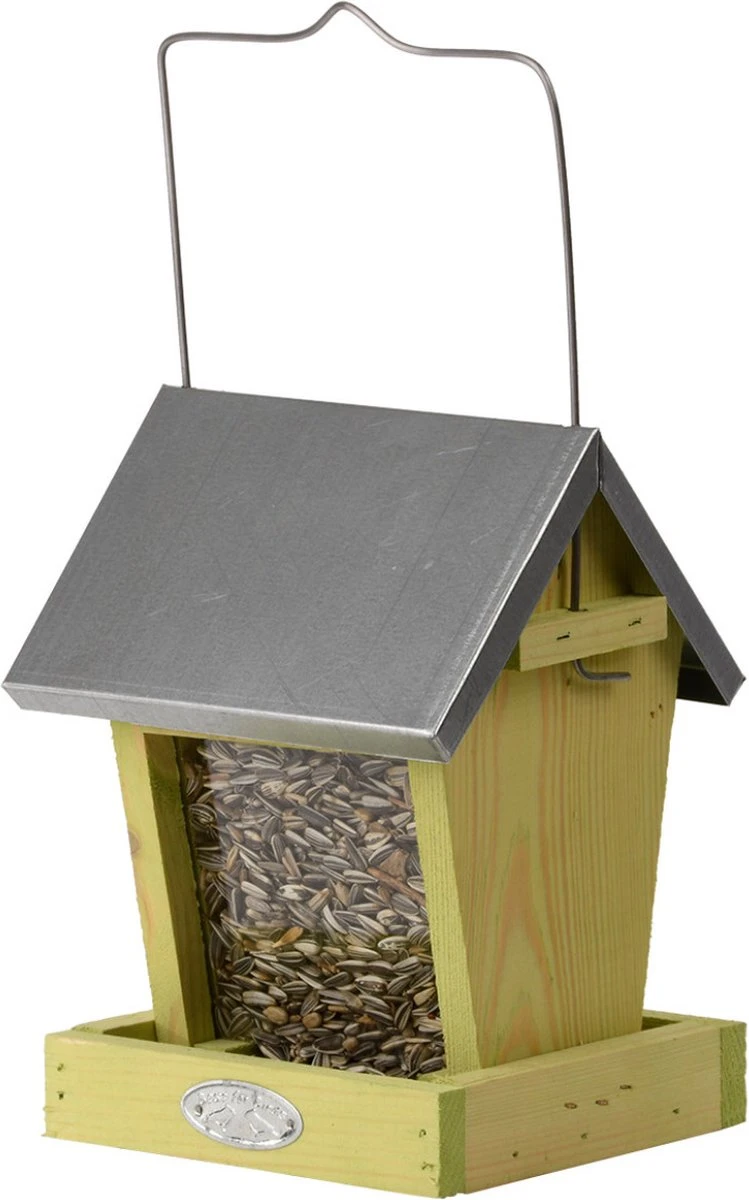 ESSCHERT DESIGN Nichoir/silo D'alimentation Avec Deux Compartiments En Bois 22 Cm Avec Nourriture Vogel - Station D'alimentation Pour Oiseaux - Mangeoire Pour Oiseaux – Image 2