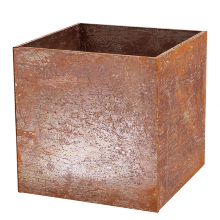 ESSCHERT DESIGN Bac à Fleur Acier Corten Carré Effet Rouille