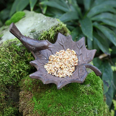 ESSCHERT DESIGN Baignoire Pour Oiseaux Et Mangeoire Extérieur Fonte – Image 3