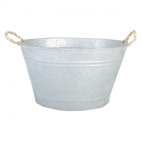 ESSCHERT DESIGN Bassine En Vieux Zinc Avec Poignées