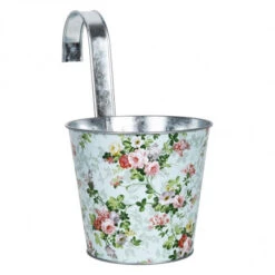 ESSCHERT DESIGN Cache Pot Zinc à Suspendre Motif Roses