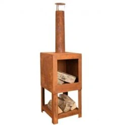 ESSCHERT DESIGN Cheminée Extérieur Effet Rouillé 136 Cm