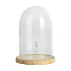 ESSCHERT DESIGN Cloche En Verre Avec Socle En Bois 25cm
