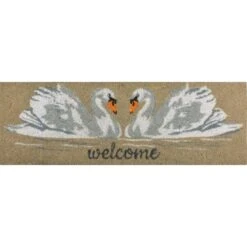 ESSCHERT DESIGN Paillasson Avec Couple De Cygnes - 76 × 25 × 1,5 Cm