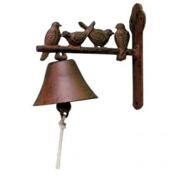 ESSCHERT DESIGN Cloche De Jardin / Cloche Murale 4 Oiseaux