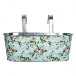 ESSCHERT DESIGN Jardinière Zinc Imprimé Roses