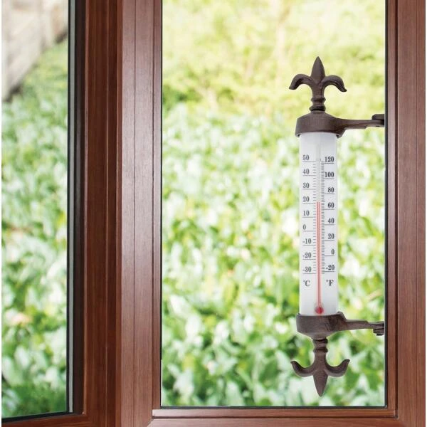 ESSCHERT DESIGN Thermomètre De Cadre De Fenêtre - Fleur De Lys – Image 3