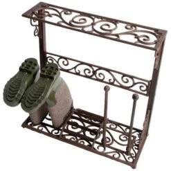 ESSCHERT DESIGN Porte-bottes Pour 2 Paires + Grille