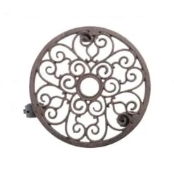 ESSCHERT DESIGN Porte Plante Rond En Fonte 4 Roulettes