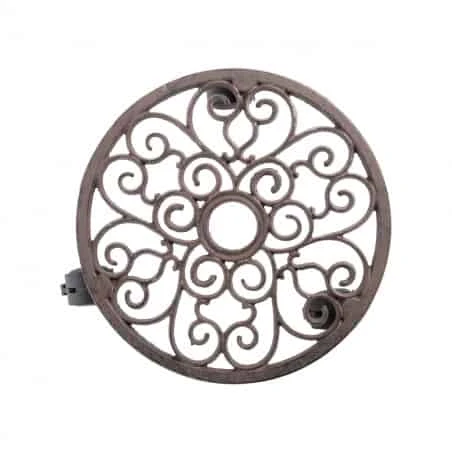 ESSCHERT DESIGN Porte Plante Rond En Fonte 4 Roulettes