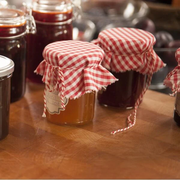 ESSCHERT DESIGN Petits Mouchoirs à Carreaux Pour Pots De Confiture - Set De 6 Pièces – Image 2