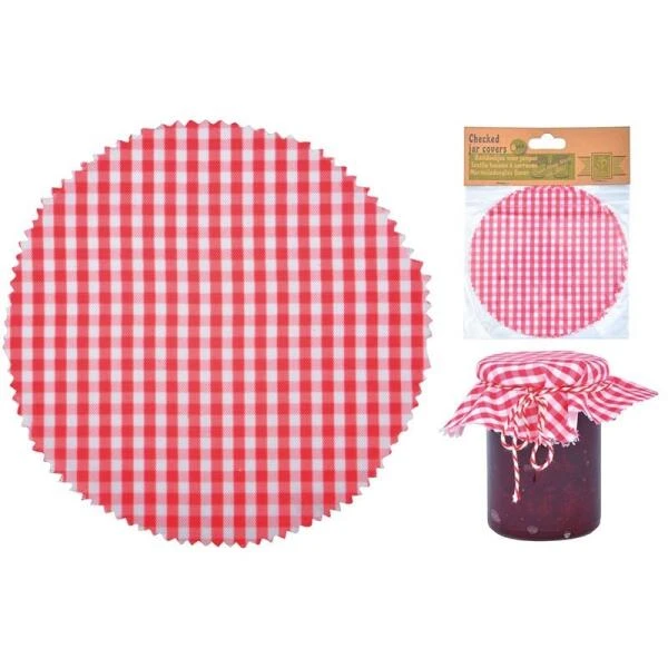 ESSCHERT DESIGN Petits Mouchoirs à Carreaux Pour Pots De Confiture - Set De 6 Pièces