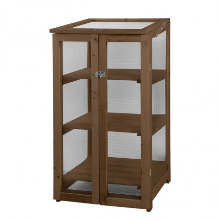 ESSCHERT DESIGN Serre De Jardin Bois Et Polycarbonate 125cm – Image 6