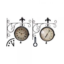 ESSCHERT DESIGN Horloge De Gare Avec Thermomètre