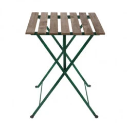 ESSCHERT DESIGN Table Bistrot Bois Et Métal Vert